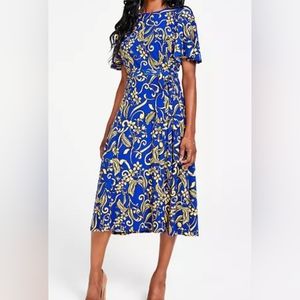 Kasper Flutter sleeve belted dress